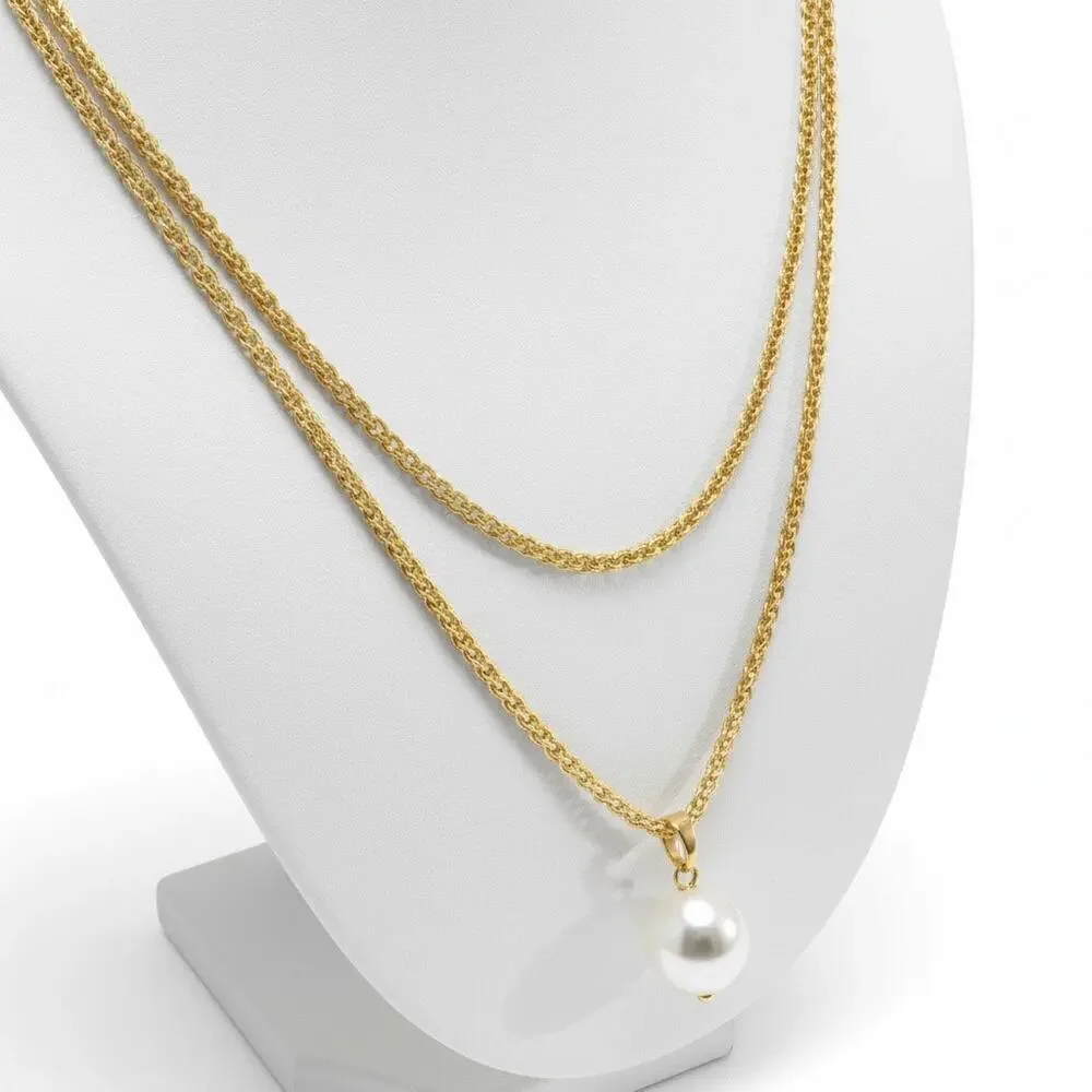 INC International Concepts Gold-Tone Layered Necklace with Pearl Pendant